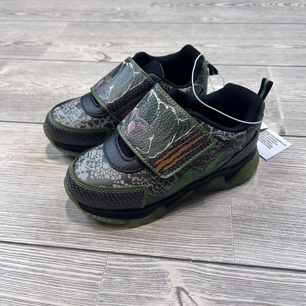 Jurassic World Athletic Light-Up Sneakers Green Toddler 12 NWT
